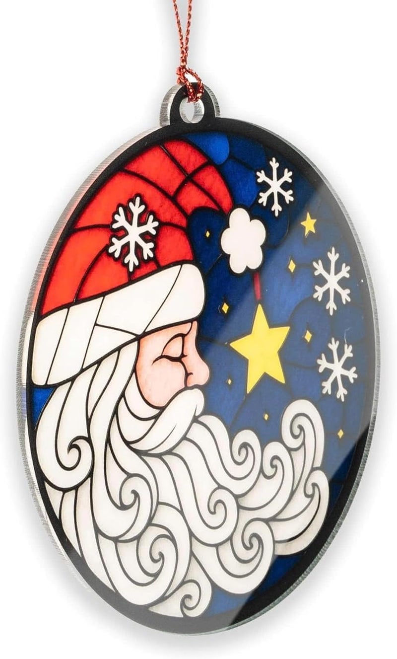 NELXI Santa Ornaments for Christmas Tree, Peaceful Christmas Santa Ornament, Holiday Decor and Xmas Gifts Ideas, Xmas Keepsake for Hanging, Classic Ornament for Holiday Season, Gift Exchange Ornaments - Image 4
